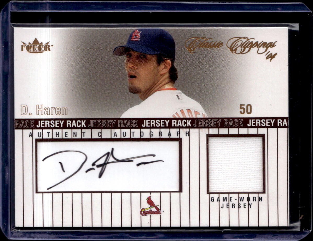2004 Fleer Classic Clippings #JRA-DH Dan Haren Jersey Autograph Bronze #/149