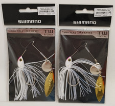 (2) Shimano Swagy Strong 1/2 oz Spinnerbait Fishing Lures Lot of 2 - White