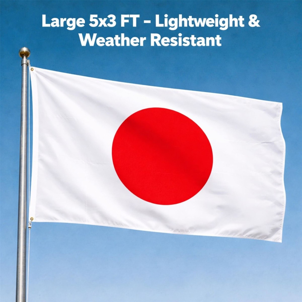 Japan Flag Large 5x3FT 2 Eyelet Japanese National World Cup Sports