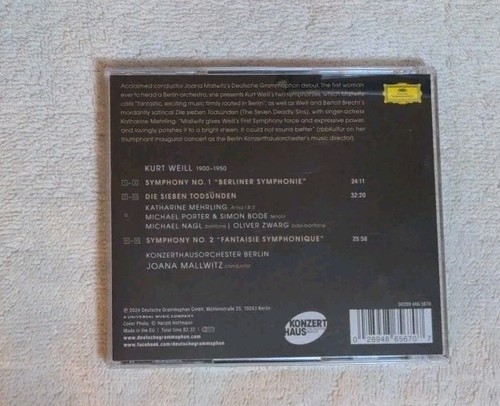 used JOANA MALLWITZ The Kurt Weill Album KONZERTHAUSORCHESTER BERLIN CD - Picture 2 of 3