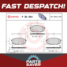 Brake Pads Set Front P30034 Brembo 04465YZZCQ 0K2FA3328Z 581011HA00 581011HA10
