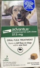 Advantus Soft Chews for Dogs 23-110 lb (7 Count) 37.5mg - BRAND NEW Exp 06/28