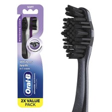 Oral-B 3D White Charcoal toothbrush, 2 count 1 Count Pack of 2 ,