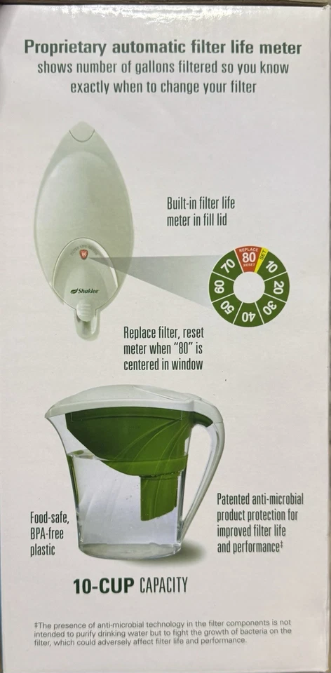 NUEVO Jarra de agua Get Clean Shaklee de 10 tazas, 3 filtros, kit de carcasa Foto 4 de 4