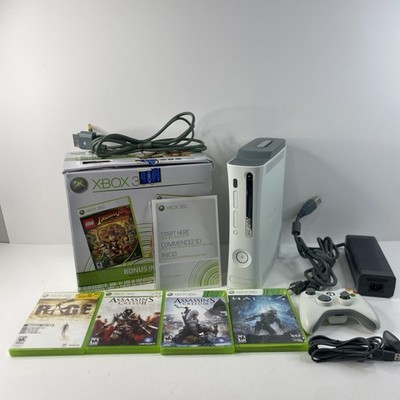 Xbox 360 Go Pro Console 60GB HDD W/OEM Controller Box Manual & 4 Games Tested