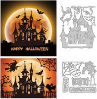 Stanzformen Die Hexe Und Das Schloss Zur Kartengestaltung Stanzformen Im Hallowe