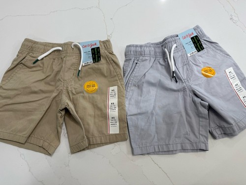 2x Cat & Jack Jungen Pull On Shorts, am Knie XS (4/5) beige und grau