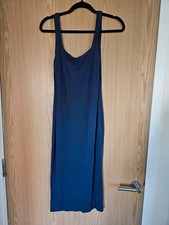 Shein Bae Solid Scoop Neck Tank Navy Dress