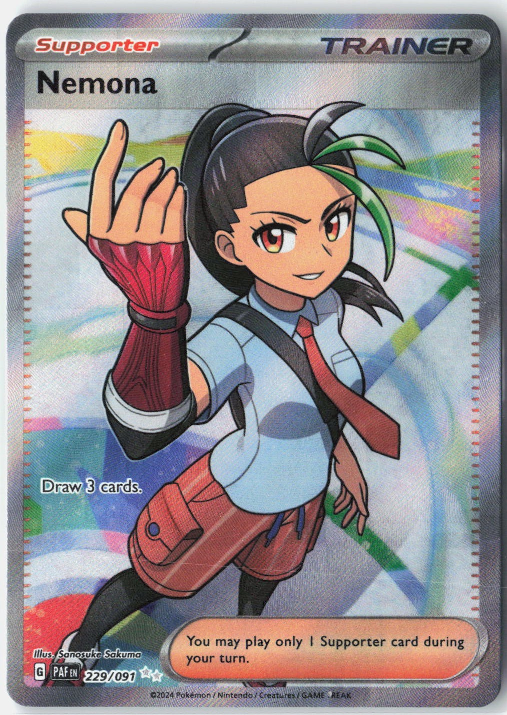 Nemona SV: Paldean Fates 229/091 Pokemon Card Holo