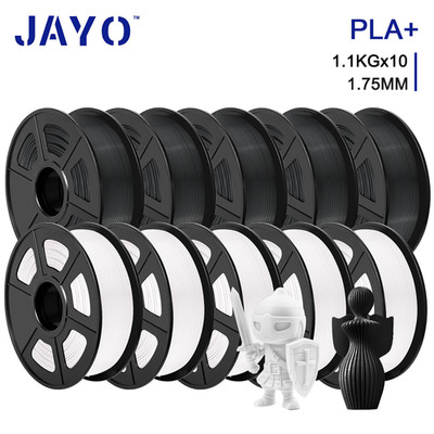 JAYO 5KG PLA+ 5Weiß 5Schwarz 3D Drucker Filament 1,75mm 1,1KG/SET Toughness