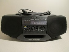 Sony CFD-V15 Boombox CD/Radio/Cassette Player/Mega Bass W/Power Cord TESTED EUC