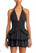 loveshackfancy Deanna Bow Black halter dress Ruffle Mini Medium