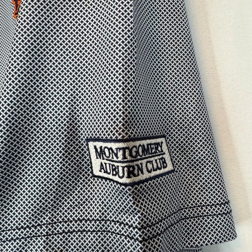 Mens Byron Nelson Naples 3XL Polo Shirt Auburn Logo Navy White Weave Golf Office - Picture 3 of 6