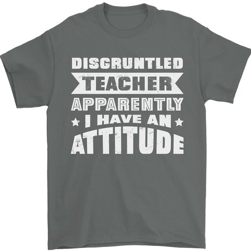 Teacher Attitude Funny Teaching Maths English Mens T-Shirt 100% Cotton - Picture 10 of 30