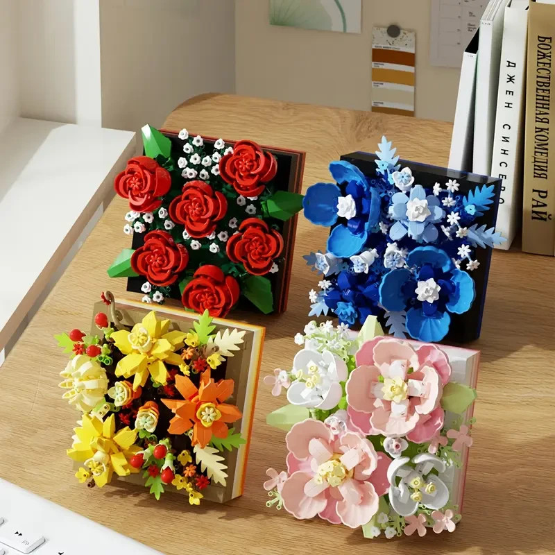 Eternal Flower Box Lego MOC Building Block Set Romantic DIY Home Decor Gift