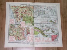 1928 MAP OF GERMAN COLONIES TANZANIA NAMIBIA CAMEROON NAMIBIA KIAUTSCHOU CHINA