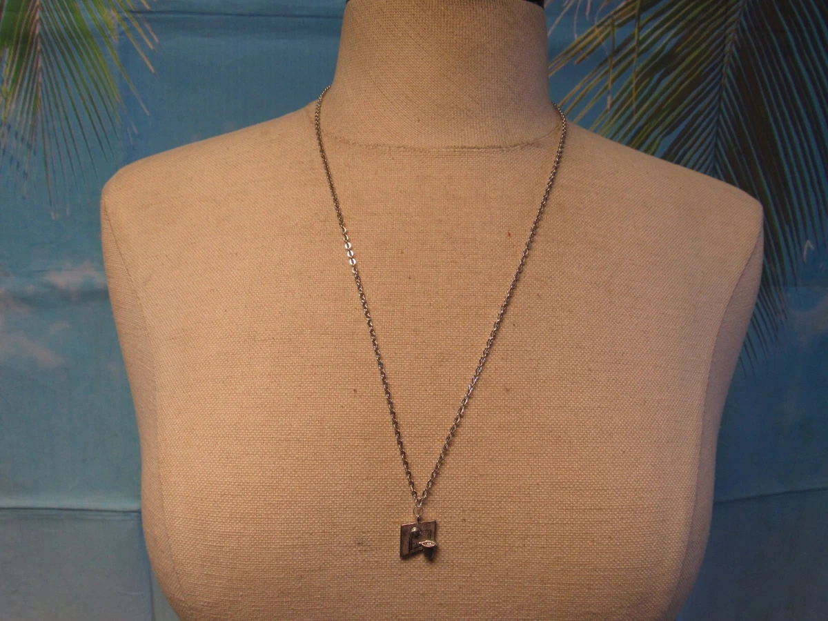 Silver Tone Chain Necklace with a Basketball Hoop Ball Pendant