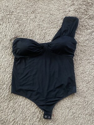 WOMEN'S EXPRESS BODY CONTOUR ONE SHOULDER THONG BODYSUIT- XL