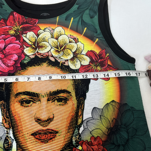 Frida Kahol Viva La Vida Muscle Tank Top Tee Shirt Size Small Sleeveless Artsy - Picture 5 of 6