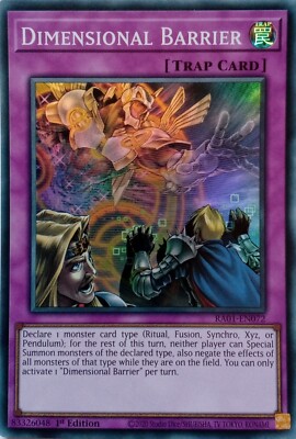 RA01-DE072 DIMENSIONSBARRIERE SUPER RARE 1.AUFLAGE YuGiOh KARTE