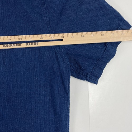 Baldwin Shirt Mens 2XL XXL Blue Linen Short Sleeve Button Up Preppy Church Camp - Picture 12 of 13