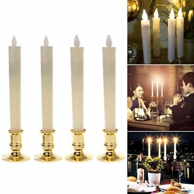 2pcs Window Candles Flickering Flameless LED Electric Lights With Candle Holder 