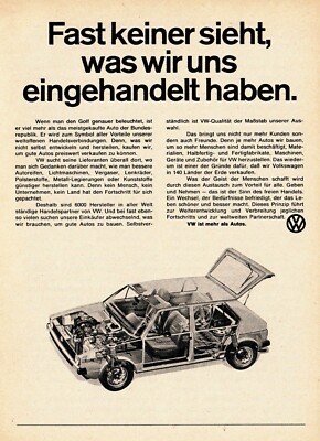 3w7698/ Alte Reklame von 1978   VOLKSWAGEN   VW   Mehr als ein Auto.