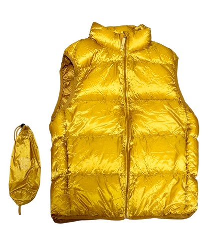 UNIQLO Ultra Light Down Vest S Mustard Yellow with Packable Pouch - Picture 10 of 10