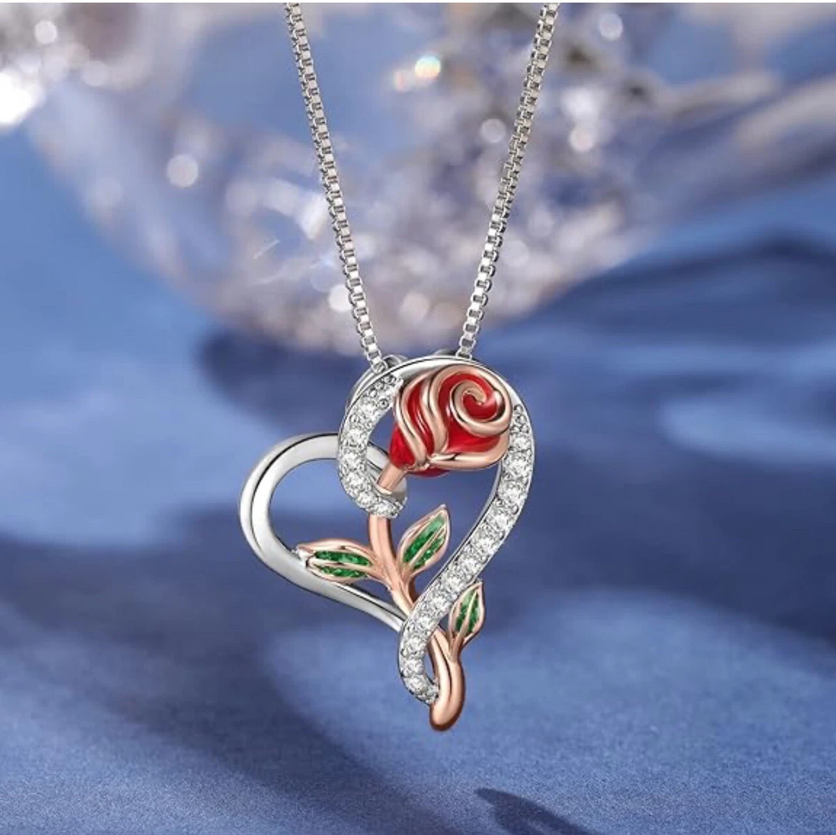 SNZM Necklace 18K White Gold Plated Pendant Necklace eBay