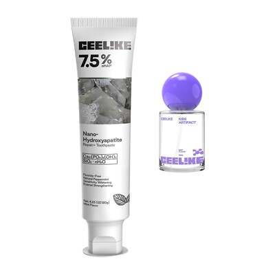 CEELIKE 7.5% Hydroxyapatite Toothpaste & Probiotic Oral Spray - 4.23 oz + 20 ml