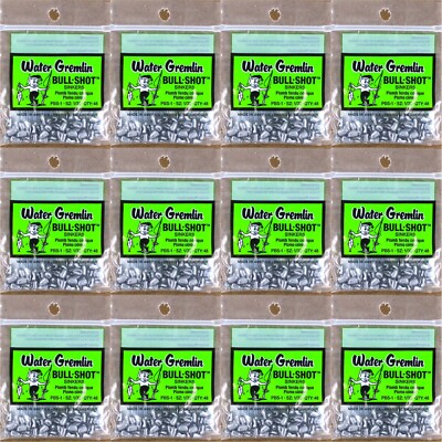 (12) Packs Water Gremlin Bullet Shaped 1/32 Oz Split-Shot Bull-Shot Sinkers New