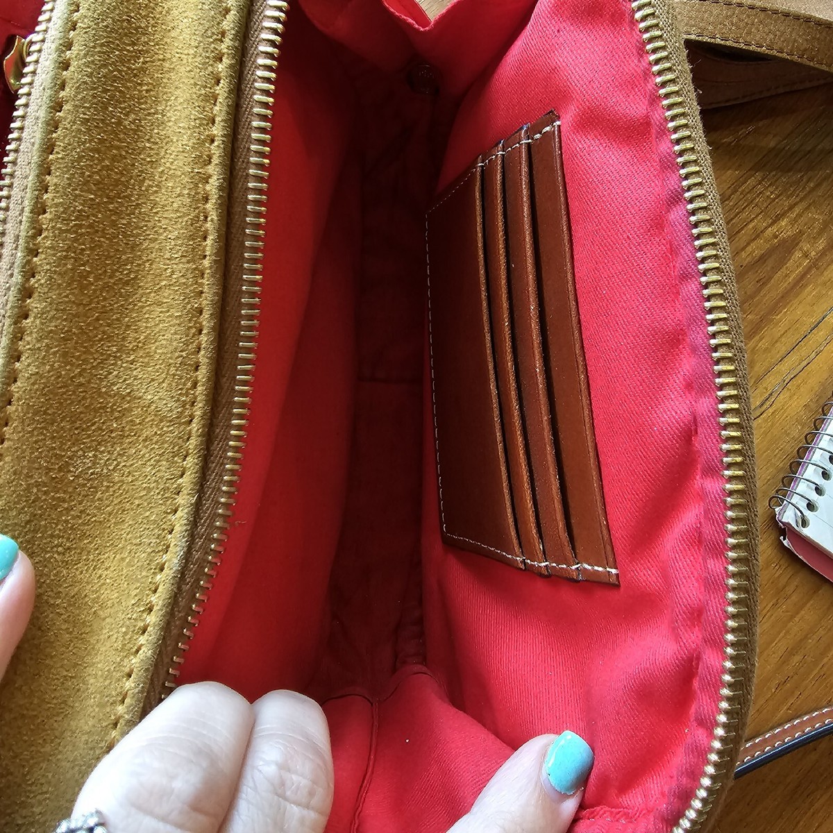 Dooney & Bourke Tan Suede Baguette Crossbody Bag, Y2k 90s