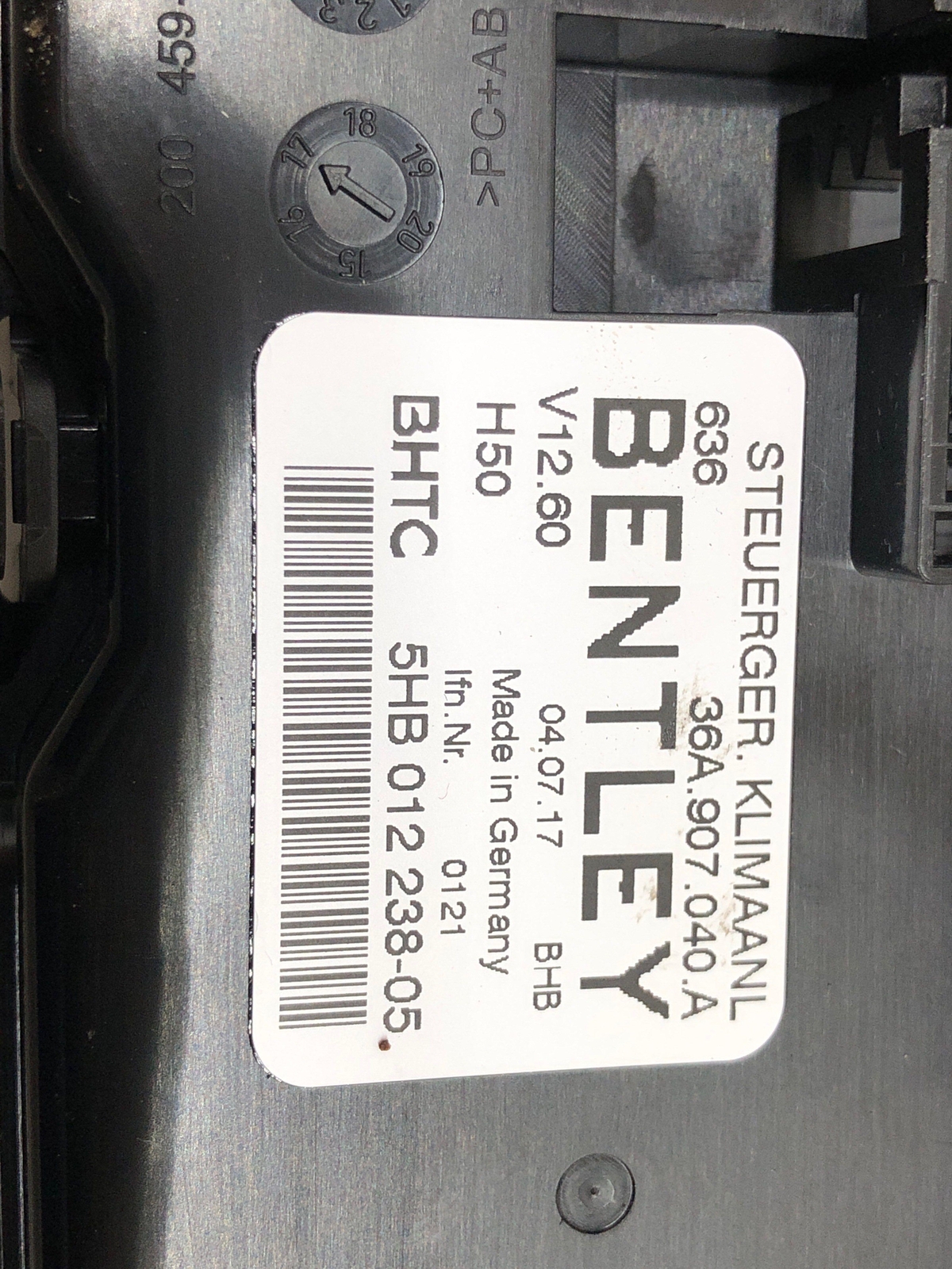 2016-2020 BENTLEY BENTAYGA A/C CLIMATE CONTROL MODULE UNIT 36A907040A OEM 2019