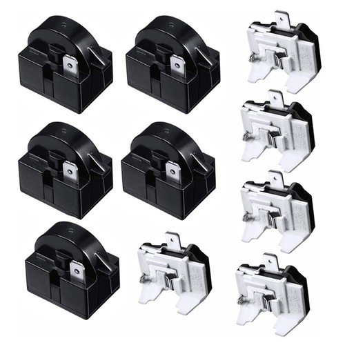 Refrigerator Compressor Relay and Overload Kit 5 Sets,QP24R7 4.7 Ohm 1
