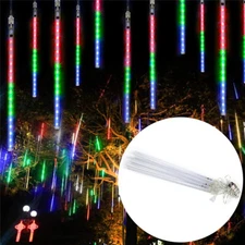 LED Meteor Shower Falling Lights Christmas Rain Icicle Outdoor Garden Tree Decor