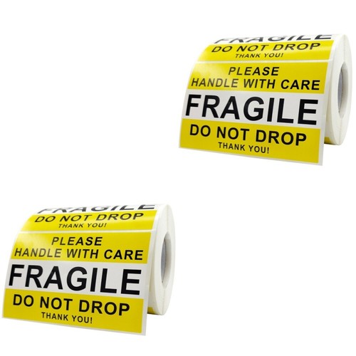 2 Rolls Zerbrechliche Warnaufkleber Zerbrechlicher Versandwarnlabels