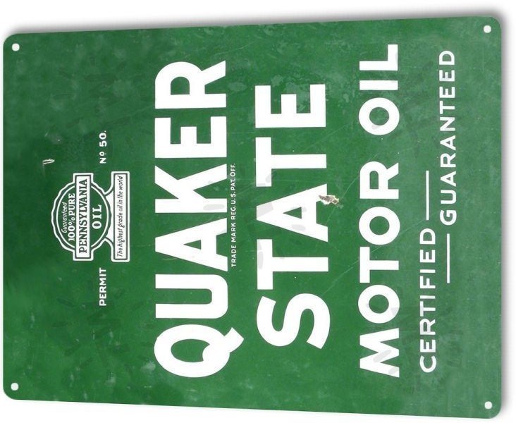 Quaker State Motor Oil Logo Garage Shop Auto Gas Retro Wall Decor Metal ...