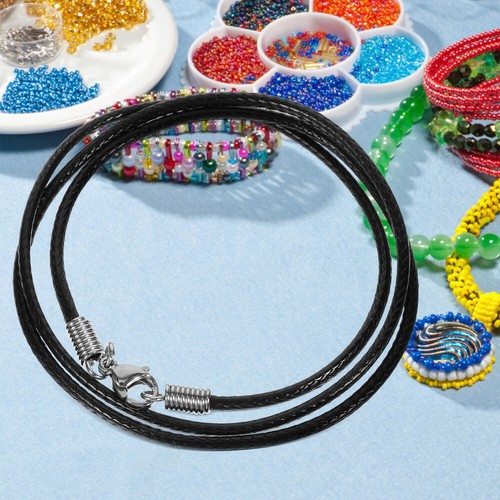 Black Necklace Cords Jewelry Making Findings Supplies Rope Men Necklaces Chains - Bild 4 von 12