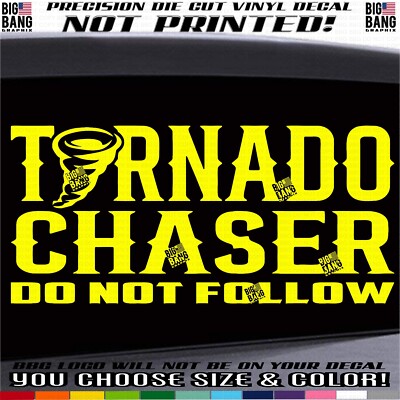STORM TORNADO CHASER Vehicle Vinyl Decal Sticker WARNING SUV Car Truck Window