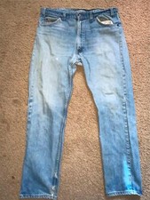 VTG 70s 80s MENS 36 X 32 505 LIGHT DENIM ORANGE TAB LEVIS STRAIGHT LEG JEANS