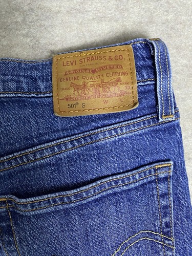 Levi's Premium 501 Skinny Jeans Women's 26x28 Blue Denim ButtonFly Big E Classic - Picture 5 of 8