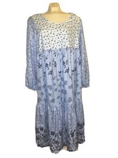 Casual DressBoho Floral Printed Long Sleeve Dress Size Large Elegant Modest