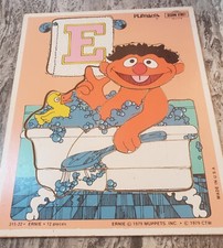 1979 Playskool Sesame Street - Ernie in Tub Wooden Board Puzzle 315-22 Vintage