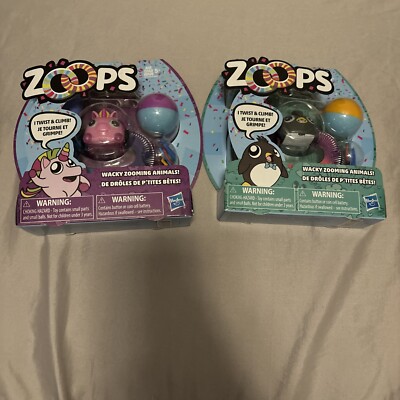 New Hasbro Zoops Electronic Twisting Zooming Climbing Toy Penguin And Unicorn