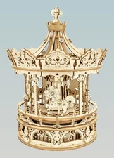 ROKR 3D Wooden Puzzle Romantic Carousel  Music Box  Creative Teen ToyGift AMK62