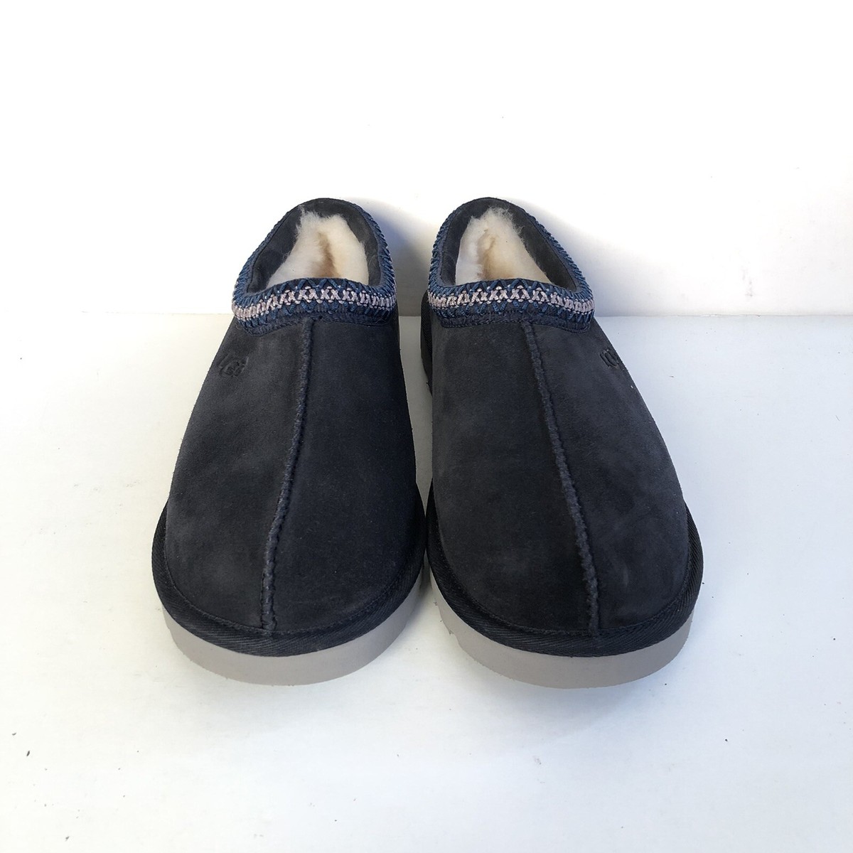 UGG MEN TASMAN NAVY SHEARLING LINED MOCCASIN SHOE US 9 / EU 