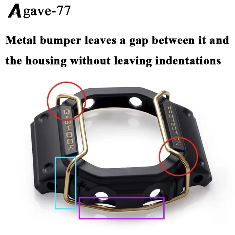 手表保险杠适用于卡西欧 DW5600、DW5610、GA100、GA110 实心锻造保护条 — 第 2/4 张图片
