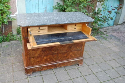 commode secrétaire d époque louis philippe en noyer du  19e siécle - Photo 1/4