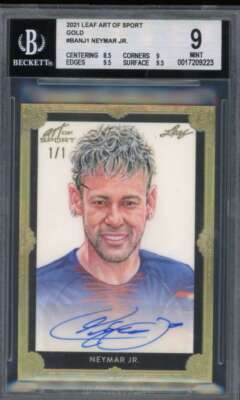 Neymar Jr. Card 2021 Leaf Art of Sport Gold Autograph (Ser #d 1/1