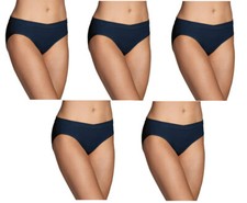 5 Prs Vanity Fair Beyond Comfort Silky Stretch Bikini 18291 Ghost Navy 5-6-7-8